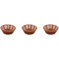 Colori del Sud Schaal Mezquita 8 cm 6 cl Bruin Wit Roze Aardewerk 3 stuks