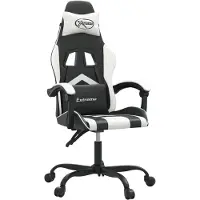 vidaXL Gamestoel kunstleer zwart en wit