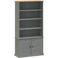 vidaXL Boekenkast VIGO 85x35x170 cm massief grenenhout grijs