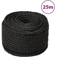 vidaXL Werktouw 10 mm 25 m polypropeen zwart