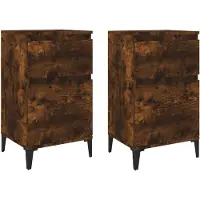 vidaXL Nachtkastjes 2 st 40x35x70 cm gerookt eikenkleurig