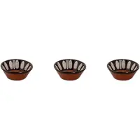 Colori del Sud Schaal Mezquita 11 cm 20 cl Wit Zwart Bruin Aardewerk 3 stuks