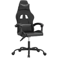 vidaXL Gamestoel draaibaar kunstleer zwart