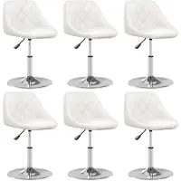 vidaXL Eetkamerstoelen 6 st kunstleer wit