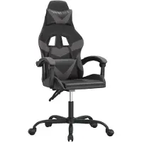 vidaXL Gamestoel kunstleer zwart en grijs