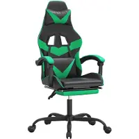 vidaXL Gamestoel met voetensteun kunstleer zwart en groen