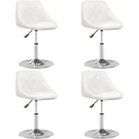 vidaXL Eetkamerstoelen 4 st kunstleer wit
