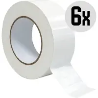 DULA Duct tape - Wit - 50mm x 50m - 6 Rollen Ducktape - Reparatie tape