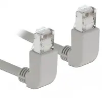 DeLOCK S/FTP CAT6a 10 Gigabit netwerkkabel haaks naar beneden / haaks naar beneden / grijs - LSZH - 1 meter