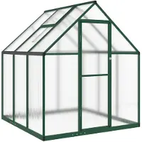 vidaXL Tuinkas met basisframe 169x169x195 cm aluminium groen