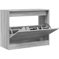 vidaXL Schoenenkast 80x34x63 cm bewerkt hout grijs sonoma eikenkleurig
