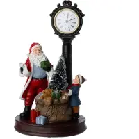 Intratuin Kerstdorpminiatuur Kerstman Met Klok 20,8 X 17,5 X 34,7 Cm