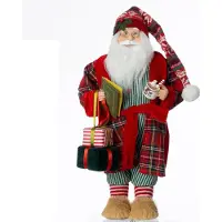 Intratuin Kerstfiguur Sova Kerstman Rood / Groen 23 X 18 X 45 Cm