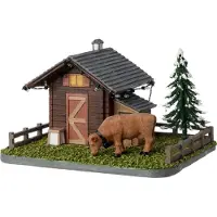Intratuin Alpen Kersthuisje Hut Met Koe 20 X 17,5 X 12,5 Cm