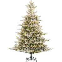 Black Box Kunstkerstboom Grand Fir Besneeuwd Met 400 Lampjes Warm Wit D 132 H 185 Cm