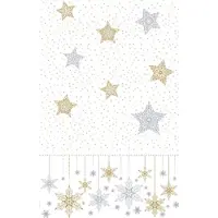 Duni Tafelkleed l138b280 cm snowstars wit