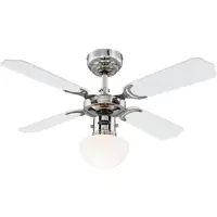 WESTINGHOUSE Portland Ambiance ventilator licht PORTLAND, wit / opaal, Woon-/ Eetkamer, metaal, Modern