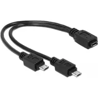 DeLOCK USB Micro B (v) naar 2x USB Micro B (m) splitter - USB2.0 - tot 1A / zwart - 0,20 meter