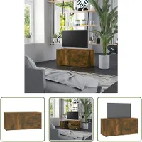 The Living Store vidaXL Houtsoort - TV-meubel - Tv-meubel 80x34x36 cm bewerkt hout gerookt eikenkleurig - Salon Meubilair - Tv Stand - Bruine Tv Tafel