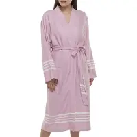 Lalay - hamam badjas Krem Sultan - rose pink - S - dames heren badjas - sauna badjas - dunne badjas - 100% gekamd katoen