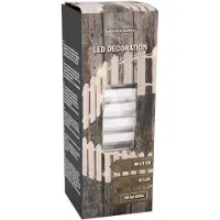 Intratuin Kerstdorpminiatuur Hekje Wit Met 41 LED Lampjes Wit Licht 90 X 5 Cm