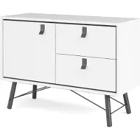 Ebuy24 Rye dressoir 1 deur, 2 lades mat wit.