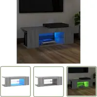 The Living Store vidaXL Houten Tv-meubel - Tv-meubel - Tv-meubel met LED-verlichting 90x39x30 cm grijs sonoma eiken - Led Tv-meubel - Rgb Led Tv-meubel - Media Kast