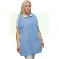 Medlogics wasbare slab met drukknoop en praktische opvangzak - blauw