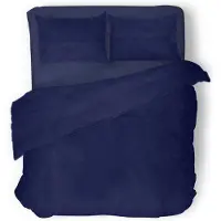 Eleganzzz Dekbedovertrek Flanel Uni - blauw 200x200/220cm
