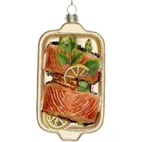 HD Collection Ornament kerstbal Zalmplaat Glas Multi 13 cm