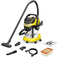 Kärcher WD 5 P S V-25/5/22 Workshop Nat-en Droogzuiger - 1100 W - 25 liter - Geïntegreerd stopcontact - RVS container - Speciale accessoires - Vlakfilter