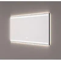 HiPP Spiegel design spv 7000 rechthoek 140x70 cm met frame mat zwart met verlichting incl. Spiegelverwarming