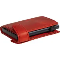 Tony Perotti Furbo Arno Pullup leren Pasjeshouder RFID met papier- en kleingeldvak - Rood