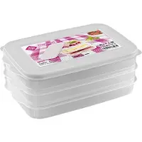 Hega hogar Vershoudbakjes - 0,8L - 25,5x16x9.5cm - Kunststof - (Set van 3)