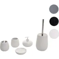 MCW 5-delige badkamerset -C72, WC-set badkameraccessoires, keramiek ~ wit