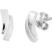 Trendjuwelier huiscollectie TFT Oorknoppen Zilver Gerhodineerd Mat Glanzend 11.2 mm x 4.2 mm
