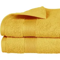Atmosphera Badhanddoek Towelmaster - 4x - okergeel - luxe - 70 x 130 cm - katoen - 450 grams - badkamer handdoek