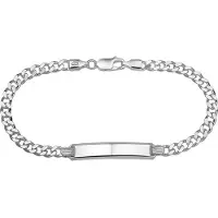 The Jewelry Collection Zilver Gerhodineerde Graveerarmband gourmet plaat 6 mm 19 cm 1329837
