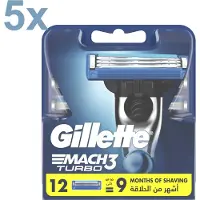 Gillette - Mach3 Turbo - Scheermesjes Voor Mannen - 60 Navulmesjes - Voordeelverpakking