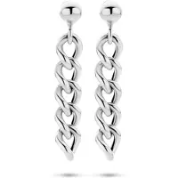 The Jewelry Collection Oorhangers Schakel Zilver Gerhodineerd 25 mm x 5 mm
