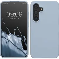 Kwmobile telefoonhoesje geschikt voor Samsung Galaxy S24 - Hoesje met siliconen coating - Smartphone case in mat lichtblauw