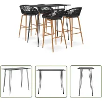 The Living Store Living Store 5-delige barset, zwart