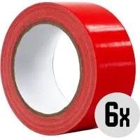 DULA Duct tape - Rood - 50 mm x 25m - 6 Rollen Ducktape - Reparatie tape