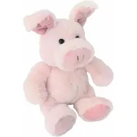 Imware Inware Pluche varken/biggetje knuffel - zittend - roze - polyester - 16 cm - Knuffel boederijdieren