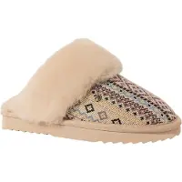 Warmbat Collie print woven blush dames pantoffel (open hiel)