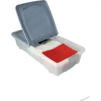 Discountershop Opbergbox 32L - Transparant Onderbedbox met Blauwe Flexibele Deksel - 79x39x17 cm - Slaapkamer-box -OP-320