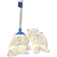 MAUS dweil set compleet - telescopische dweilstok - 3 recycled moppen - set professional