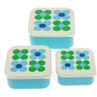 Rex London Snack-Boxen 3er-Set Blue and Green Daisy