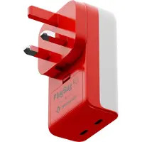 TwelveSouth PlugBug oplader EU/UK (50W) – 2 x USB-C PD max. 50W – Slimme GaN technologie – Ingebouwde Apple FindMy technologie – Multi kleur - Multi kleur