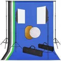 vidaXL Fotostudioset met lampen, achtergrond en reflector